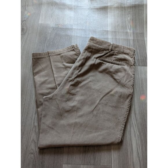Mens Lands End Corduroy Pants Beige Regular Fit Size 40 - Picture 1 of 5